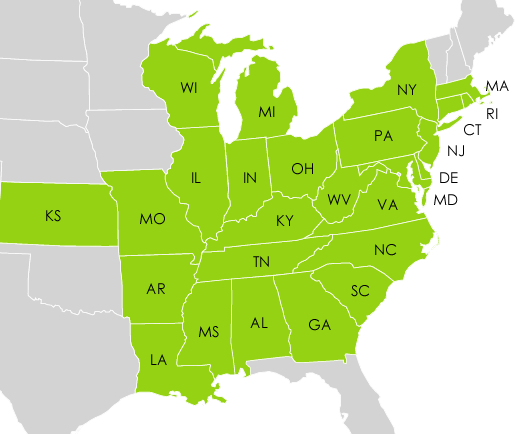 DGS Service Area Map